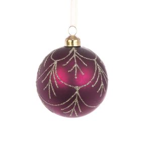 Glass Anika Bauble - Plum 8cm